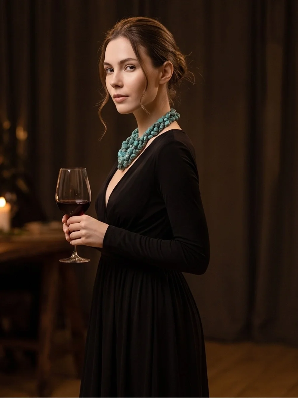 Turquoise Multi-Strand Stone Necklace for Women